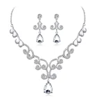 Fashion luxury shiny Bridal Jewelry Wedding Dress with two sets of diamond necklace earrings