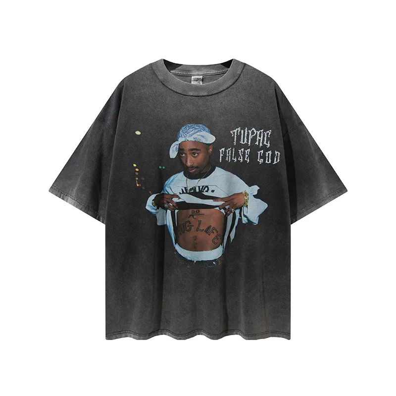 2021 New dropshipping summer fashion streetwear snow wash black hip pop star 2pac t shirt men
2021 New dropshipping summer fashion streetwear snow wash black hip pop star 2pac t shirt men