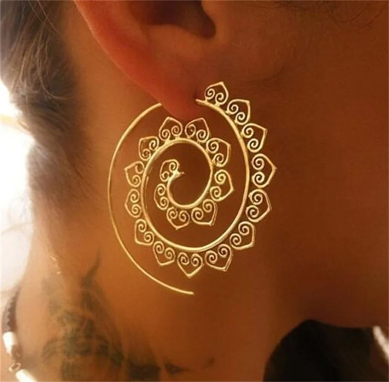 Summer Beach Jewelry Accessories Vintage Boho Dangle Earrings Gold Silver Color Indian Large Hoop Earrings for Women, 2 colors
Summer Beach Jewelry Accessories Vintage Boho Dangle Earrings Gold Silver Color Indian Large Hoop Earrings for Women, 2 colors