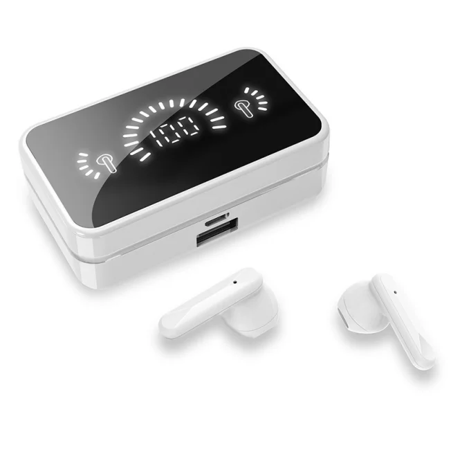 Hot sale cheap price tws true wireless stereo BT5.0 Mirror touch digital led display in ear earphone wireless earphones, Black white
Hot sale cheap price tws true wireless stereo BT5.0 Mirror touch digital led display in ear earphone wireless earphones, Black white