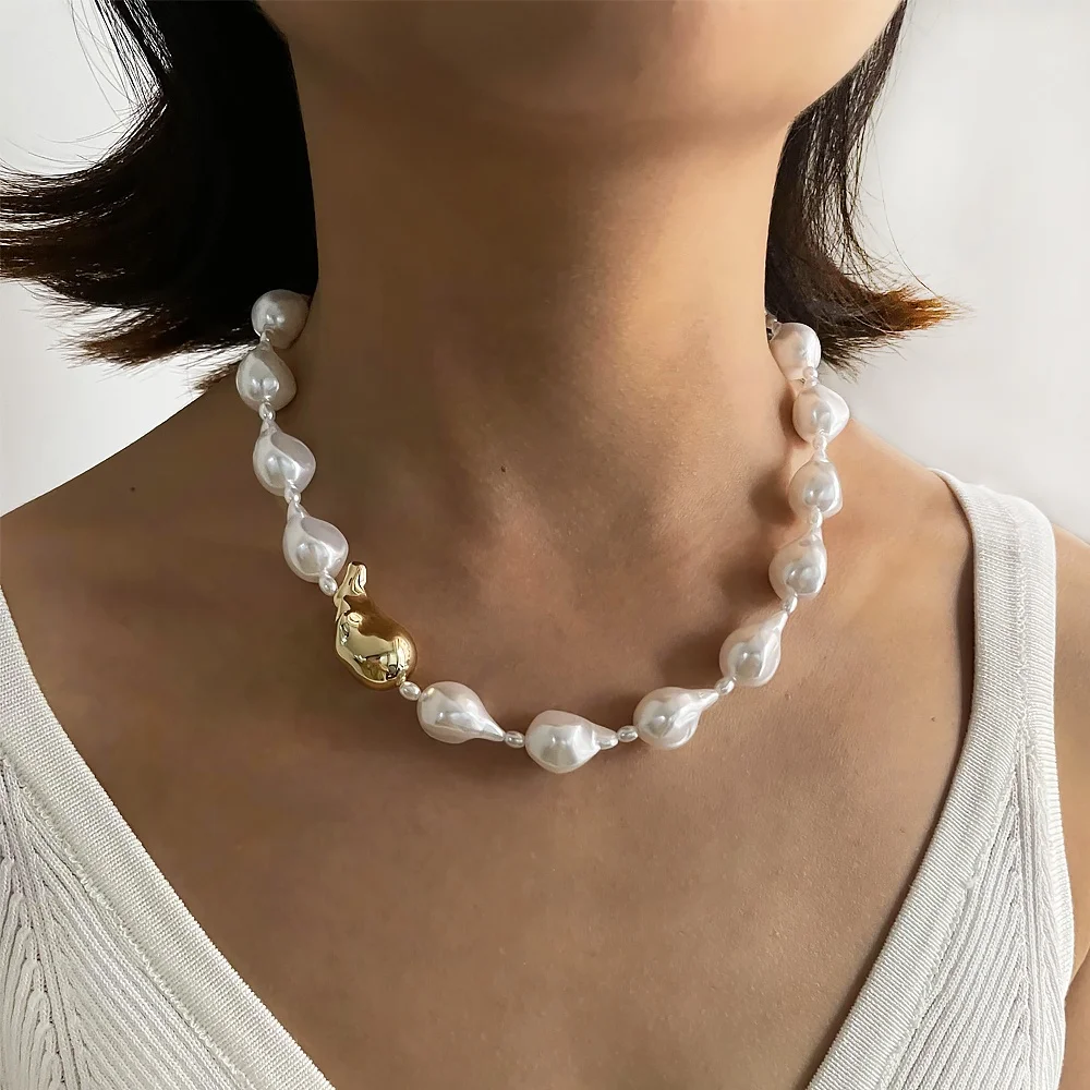N0489 14k gold plated thick bead pearl necklaces new design vintage pearl necklace handmade women stylish jewelry
N0489 14k gold plated thick bead pearl necklaces new design vintage pearl necklace handmade women stylish jewelry