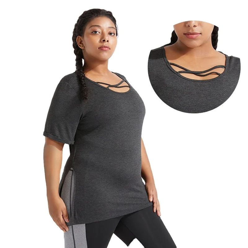 Wholesale Quick Dry Short Sleeve Polyester Yoga Shirts Fashion Plus Size Sports Shirts for Ladies
Wholesale Quick Dry Short Sleeve Polyester Yoga Shirts Fashion Plus Size Sports Shirts for Ladies