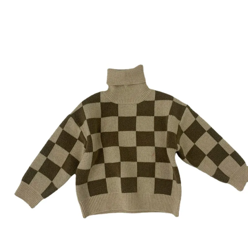 Korean Children's Sweater Thick Needle Plaid Pullover Unisex Children's Turtleneck Coat Boy And Girls Warm Knitted Sweater, Customized color
Korean Children's Sweater Thick Needle Plaid Pullover Unisex Children's Turtleneck Coat Boy And Girls Warm Knitted Sweater, Customized color