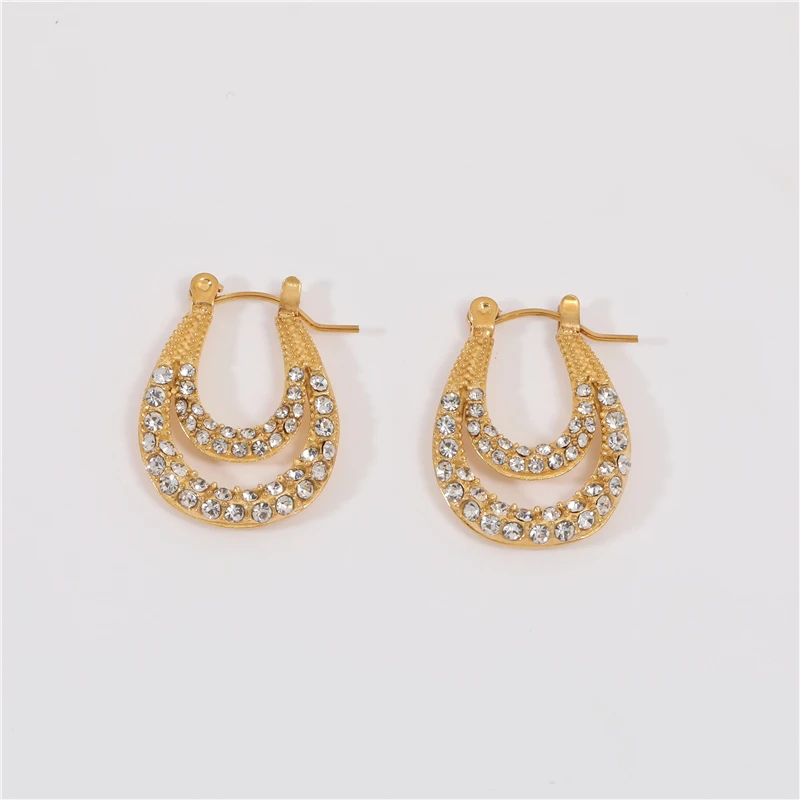 Best Seller 18K PVD Gold Plated Oval Micro Pave CZ Stone Crystal Zirconia Earrings for Women Stainless Steel Jewelry Wholesale
Best Seller 18K PVD Gold Plated Oval Micro Pave CZ Stone Crystal Zirconia Earrings for Women Stainless Steel Jewelry Wholesale