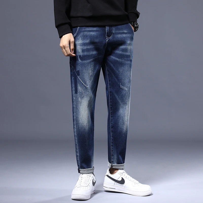 2021 Men's Jeans Popular Logo Stretch Casual Loose Slim Leg Thicken Pants Mid Waist Trendy Washed Harem Winter Long pants
2021 Men's Jeans Popular Logo Stretch Casual Loose Slim Leg Thicken Pants Mid Waist Trendy Washed Harem Winter Long pants