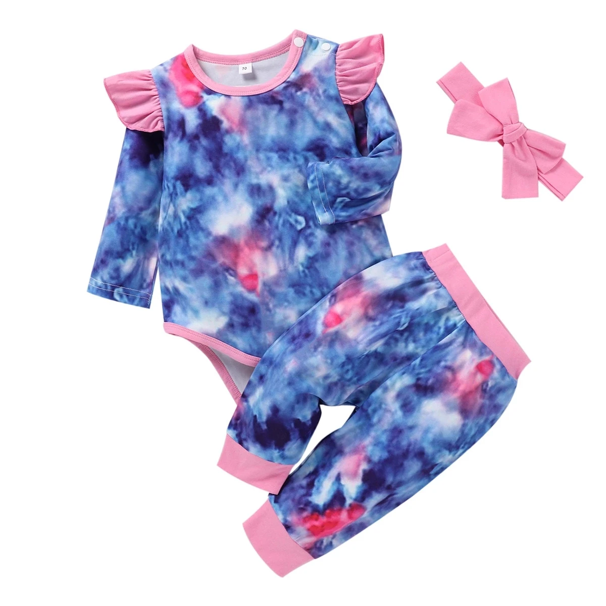 Baby girls' outfits fashion newborn Dyeing romper trouser pullover suits polyester bow jumpsuits toddler clothing set, 1 as the picture
Baby girls' outfits fashion newborn Dyeing romper trouser pullover suits polyester bow jumpsuits toddler clothing set, 1 as the picture