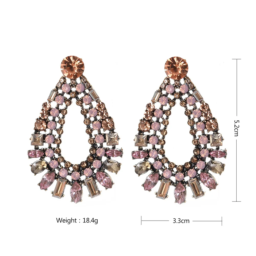 Bohemia Style Hollow Multi Layer Crystal Rhinestone Water Drop Dangle Earring Multi Color Rhinestone Crystal Oval Hoop Earring
Bohemia Style Hollow Multi Layer Crystal Rhinestone Water Drop Dangle Earring Multi Color Rhinestone Crystal Oval Hoop Earring