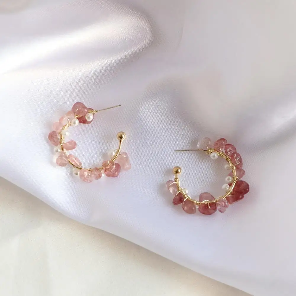 Wholesale Elegant Hoop Natural Stone Earrings For Women Ear Circle Earrings Charm fashion jewelry, 14k
Wholesale Elegant Hoop Natural Stone Earrings For Women Ear Circle Earrings Charm fashion jewelry, 14k