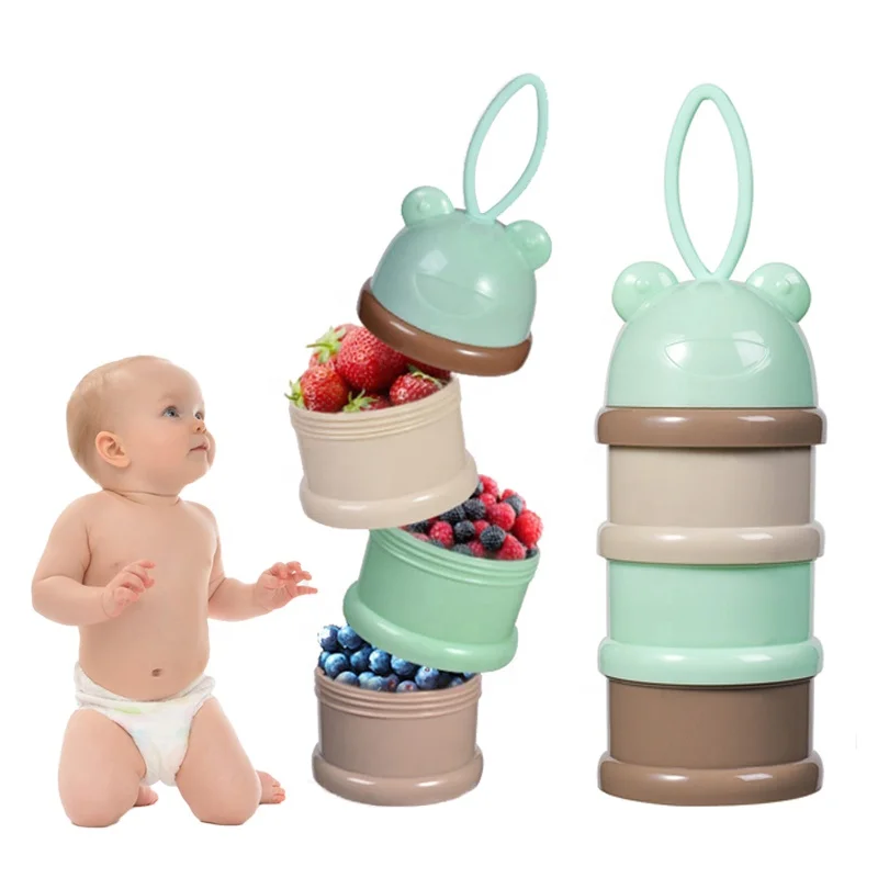 Easy to carry cartoon baby milk powder container formula dispenser baby food container 3 layers, Green /red
Easy to carry cartoon baby milk powder container formula dispenser baby food container 3 layers, Green /red