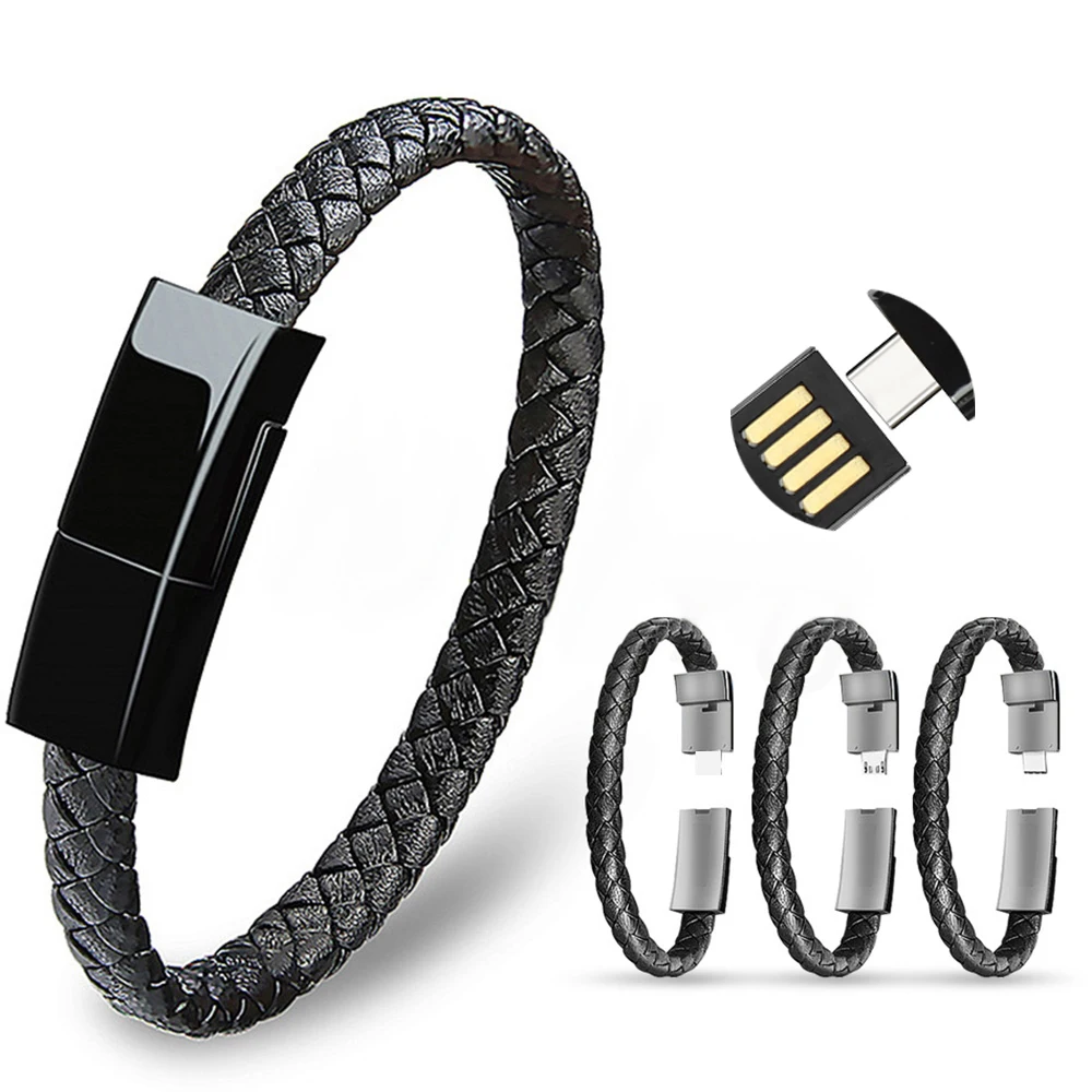 New Design Leather Braided USB Charging Cord Charger Bracelet Cable For Iphone Android usb cable original, Black
New Design Leather Braided USB Charging Cord Charger Bracelet Cable For Iphone Android usb cable original, Black