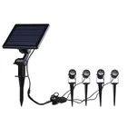CE Rohs 4 Head Solar Power Spotlight IP65 Waterproof Narrow Beam Led Solar Spot Garden Light for Outdoor Tree Wall Yard