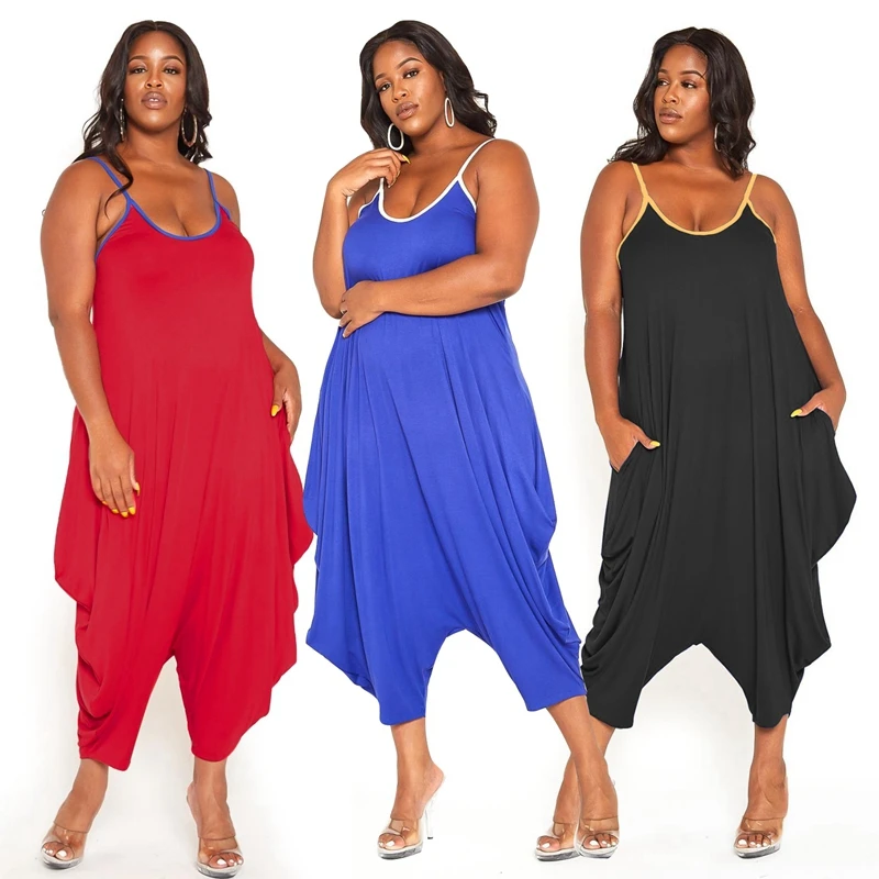Fashion Wholesale Price Sling Plus Size Casual Women's Oversized Jumpsuit, Red, black, blue
Fashion Wholesale Price Sling Plus Size Casual Women's Oversized Jumpsuit, Red, black, blue