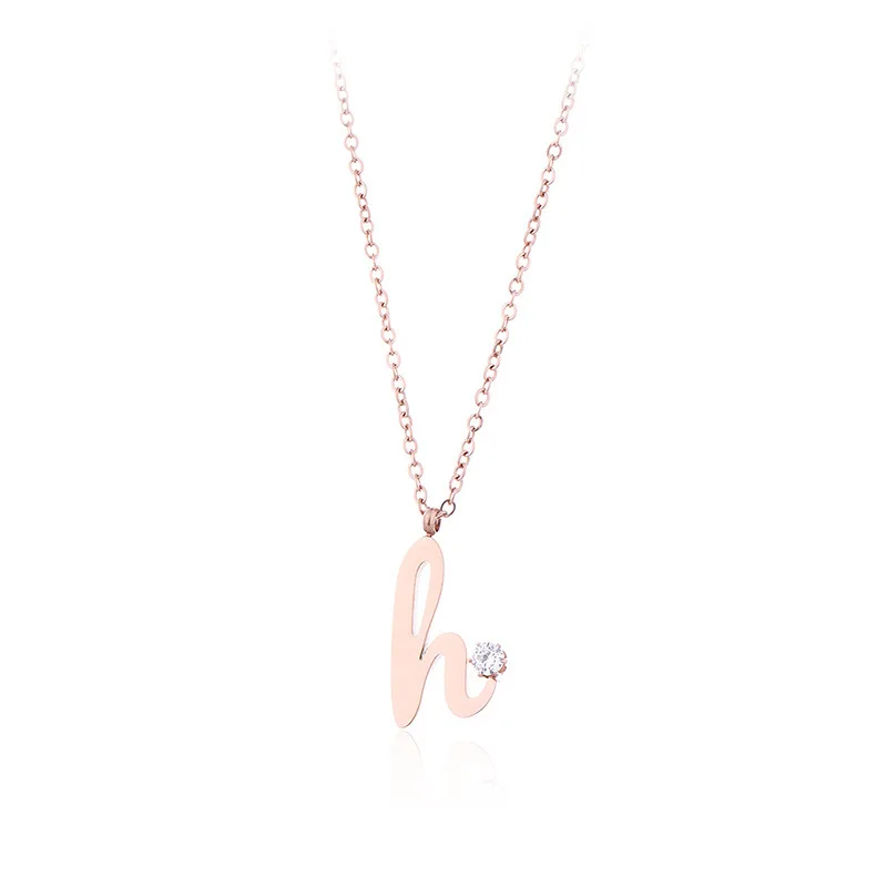 Trendy Zircon H Letter Pendant Necklace Fashion Women Rose Gold Stainless Steel Necklace (SK744)
Trendy Zircon H Letter Pendant Necklace Fashion Women Rose Gold Stainless Steel Necklace (SK744)