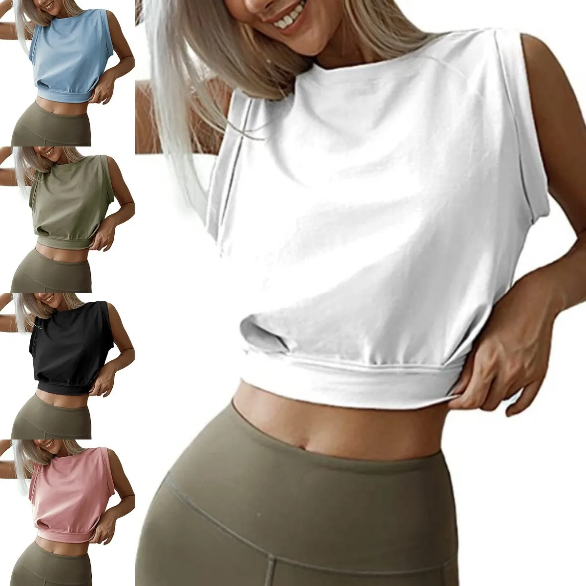 women yoga tank top Crop Athletic Shirts for Women sleeveless Yoga Tops ladies solid casual fitness tops
women yoga tank top Crop Athletic Shirts for Women sleeveless Yoga Tops ladies solid casual fitness tops
