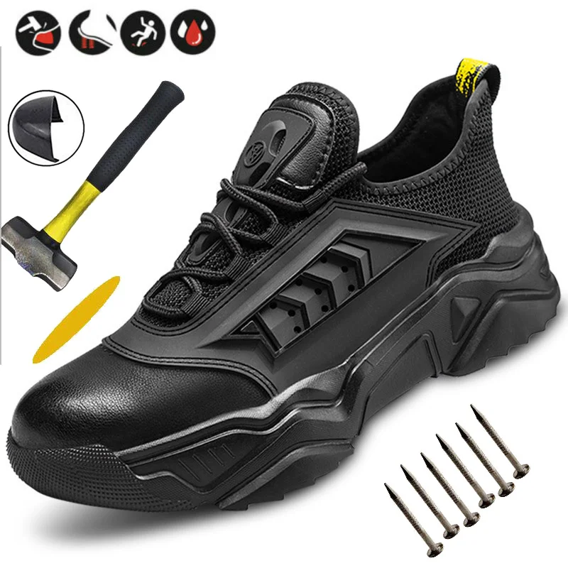 Safety Shoes Men Women Work Shoes Steel Toe Air Safety Boots Puncture-Proof Work Sneakers Breathable Shoes Black
Safety Shoes Men Women Work Shoes Steel Toe Air Safety Boots Puncture-Proof Work Sneakers Breathable Shoes Black
