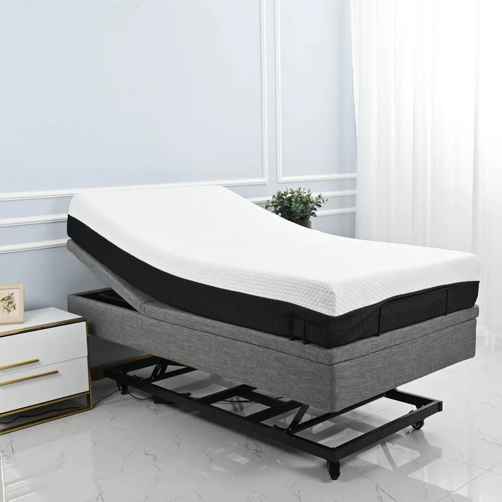 Konfurt Aged Care Nursing Bed High Low Adjustable with Usb Charging Led Lighting Bed Frame