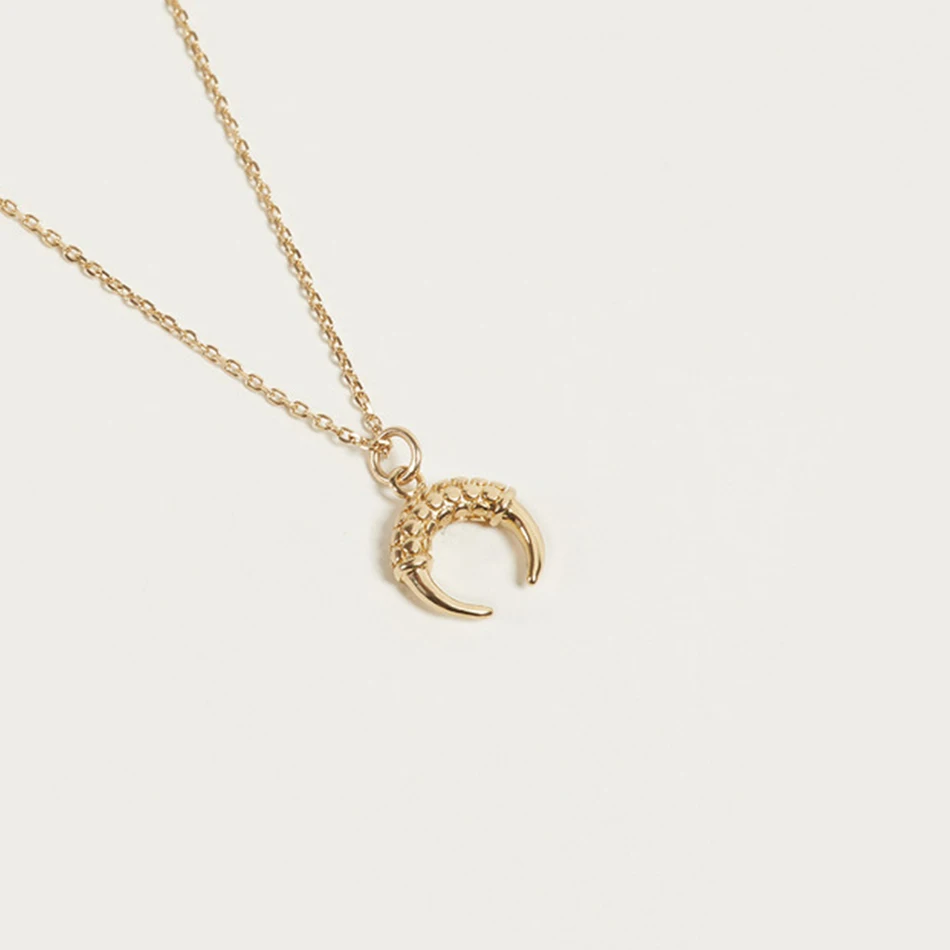 925 sterling silver ox horn pendant necklace for women stylish 18K gold vermeil necklace jewelry with MINI ACHILLE
925 sterling silver ox horn pendant necklace for women stylish 18K gold vermeil necklace jewelry with MINI ACHILLE