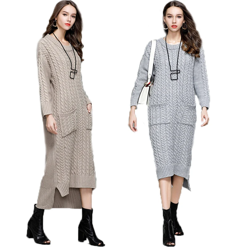 2021 autumn and winter hot selling new large women's wear extended Pullover Sweater fashion women's Knitted Dress
2021 autumn and winter hot selling new large women's wear extended Pullover Sweater fashion women's Knitted Dress
