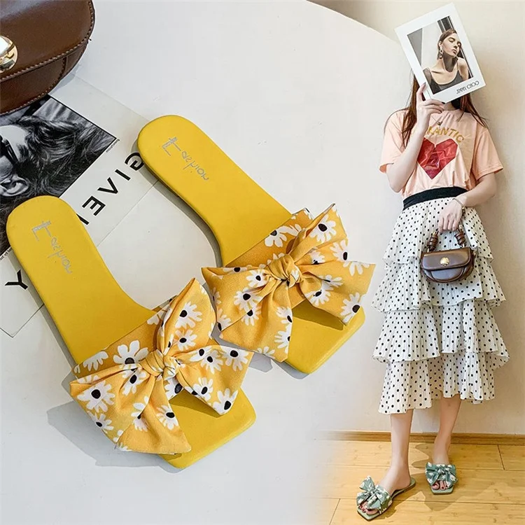 Summer Bow Square Head Flat Shoes Casual Slides Slipper Non Slip Ladies Sandals and Slippers, Custom
Summer Bow Square Head Flat Shoes Casual Slides Slipper Non Slip Ladies Sandals and Slippers, Custom