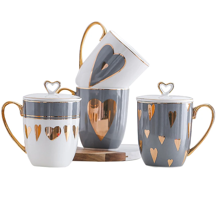 16 Ounce Porcelain Tea Mug for Women Mugs Metallic Gold Love heart lid, White, gold, gray
16 Ounce Porcelain Tea Mug for Women Mugs Metallic Gold Love heart lid, White, gold, gray