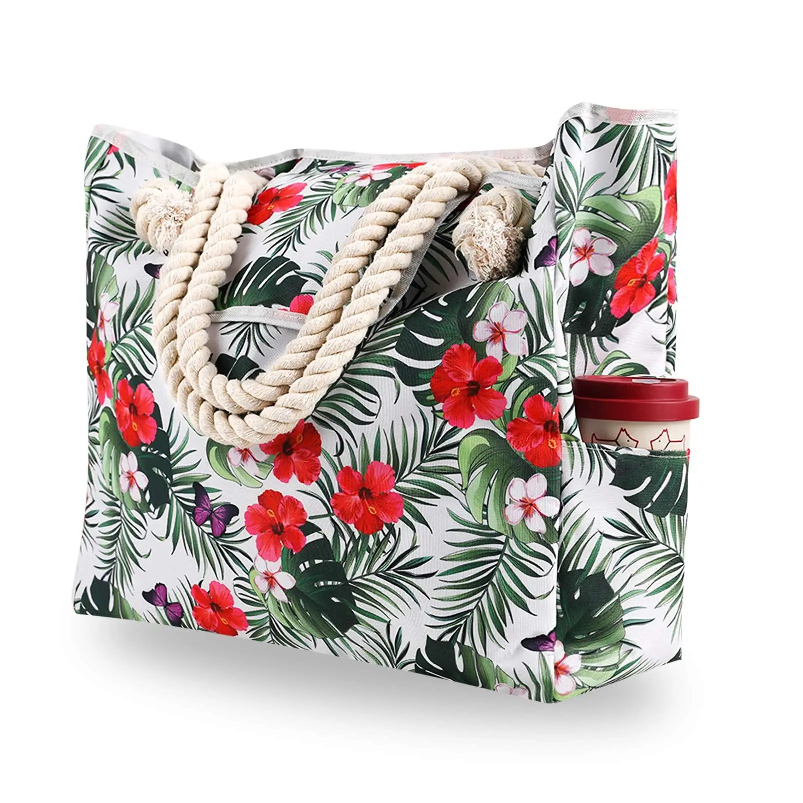 High Quality Flamingo Stripe Floral Printed Woman Canvas Tassel Handbag Fringe Bag Beach Tote Bag With Pockets, Multi color
High Quality Flamingo Stripe Floral Printed Woman Canvas Tassel Handbag Fringe Bag Beach Tote Bag With Pockets, Multi color