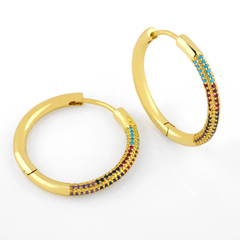 luxury hoop earrings 18k gold plated earrings zirconia jewelry earrings(EJR2352)