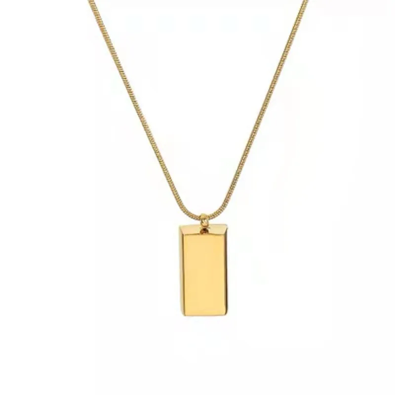 Titanium steel gold brick clavicle chain net red temperament personalized pendant simple necklace
Titanium steel gold brick clavicle chain net red temperament personalized pendant simple necklace