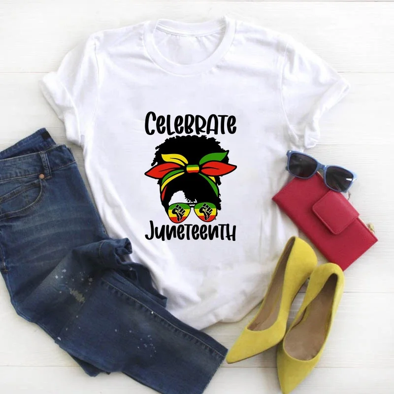 New Arrival Celebrate Juneteeth Vintage Tees Shirt Summer Short Sleeve Cotton Oversized Graphic Women Tshirt, Black white gray dark blue red
New Arrival Celebrate Juneteeth Vintage Tees Shirt Summer Short Sleeve Cotton Oversized Graphic Women Tshirt, Black white gray dark blue red