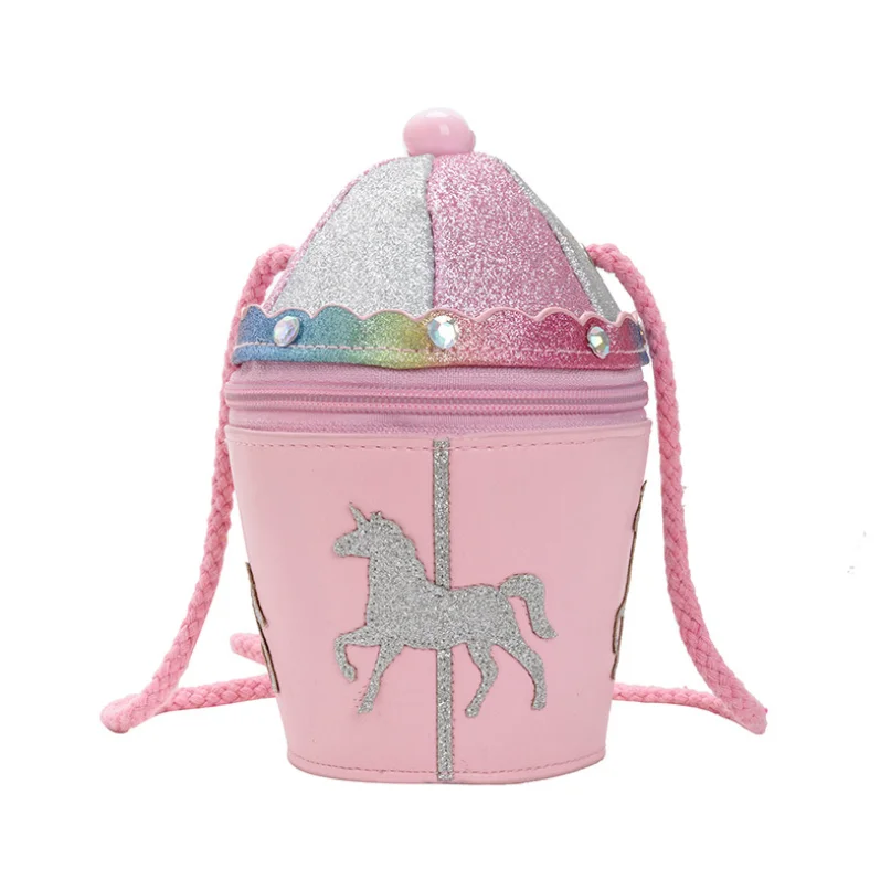 New Lovely Baby Girls Pink Coin Purse Carousel Parent-child Crossbody Bag Fashion Little Kids Princess Accessories Small Wallet, As pictures
New Lovely Baby Girls Pink Coin Purse Carousel Parent-child Crossbody Bag Fashion Little Kids Princess Accessories Small Wallet, As pictures