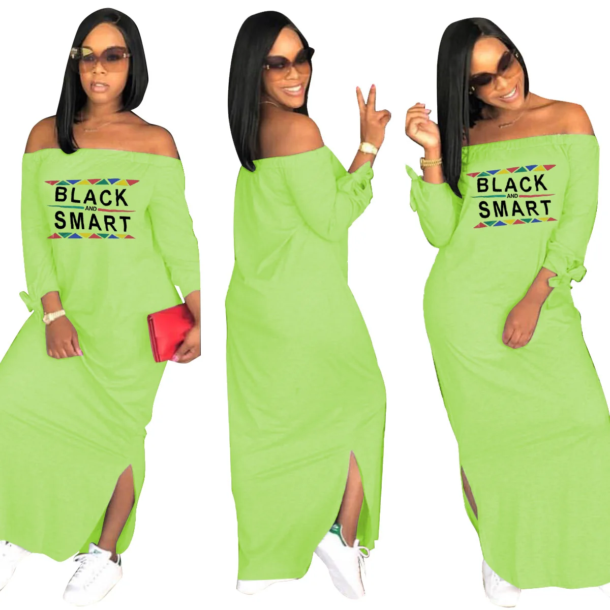 2021 women's Off-shoulder long sleeved fashion casual shirt dress solid color sexy slit maxi standard long dress, Picture color
2021 women's Off-shoulder long sleeved fashion casual shirt dress solid color sexy slit maxi standard long dress, Picture color