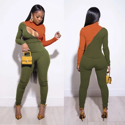 New arrival Custom Sexy Zipper Open Front Contrast Color 2pcs sweat suits set Women Bodycon Long Sleeve Tracksuit, 5 colors
New arrival Custom Sexy Zipper Open Front Contrast Color 2pcs sweat suits set Women Bodycon Long Sleeve Tracksuit, 5 colors