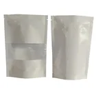 Stocked reusable food pouch stand up zip lock white brown kraft paper bags Manufacturer