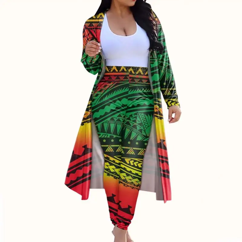 Hot Sale New Patterns Women Cardigan Trench Coat & Skinny Long Pants Polynesian Orange/purple Hibiscus Floral Printed Two Piece
Hot Sale New Patterns Women Cardigan Trench Coat & Skinny Long Pants Polynesian Orange/purple Hibiscus Floral Printed Two Piece
