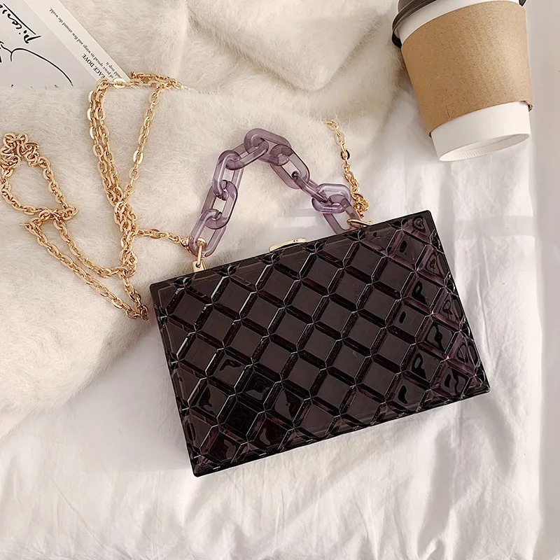 2021 Trendy Clear Handbags For Women Summer Transparent PVC Small Designer Totes Chain Lady Jelly Bags Acrylic Box Purse, 6colors
2021 Trendy Clear Handbags For Women Summer Transparent PVC Small Designer Totes Chain Lady Jelly Bags Acrylic Box Purse, 6colors