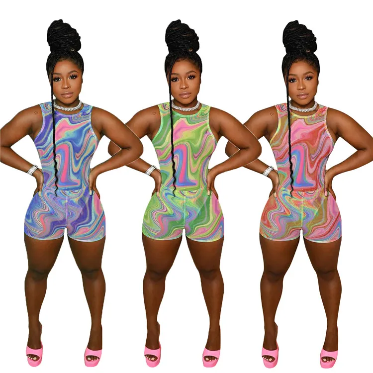 Printed Ladies Skinny Short Rompers O Neck Summer Women One Piece Jumpsuits, Picture
Printed Ladies Skinny Short Rompers O Neck Summer Women One Piece Jumpsuits, Picture
