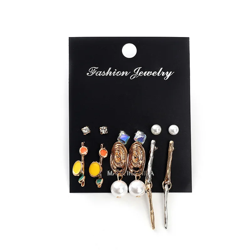 Popular fashion 6 pairs earrings set 7BEADS flower heart geometric triangle pearl stud earring jewelry set for women girls
Popular fashion 6 pairs earrings set 7BEADS flower heart geometric triangle pearl stud earring jewelry set for women girls