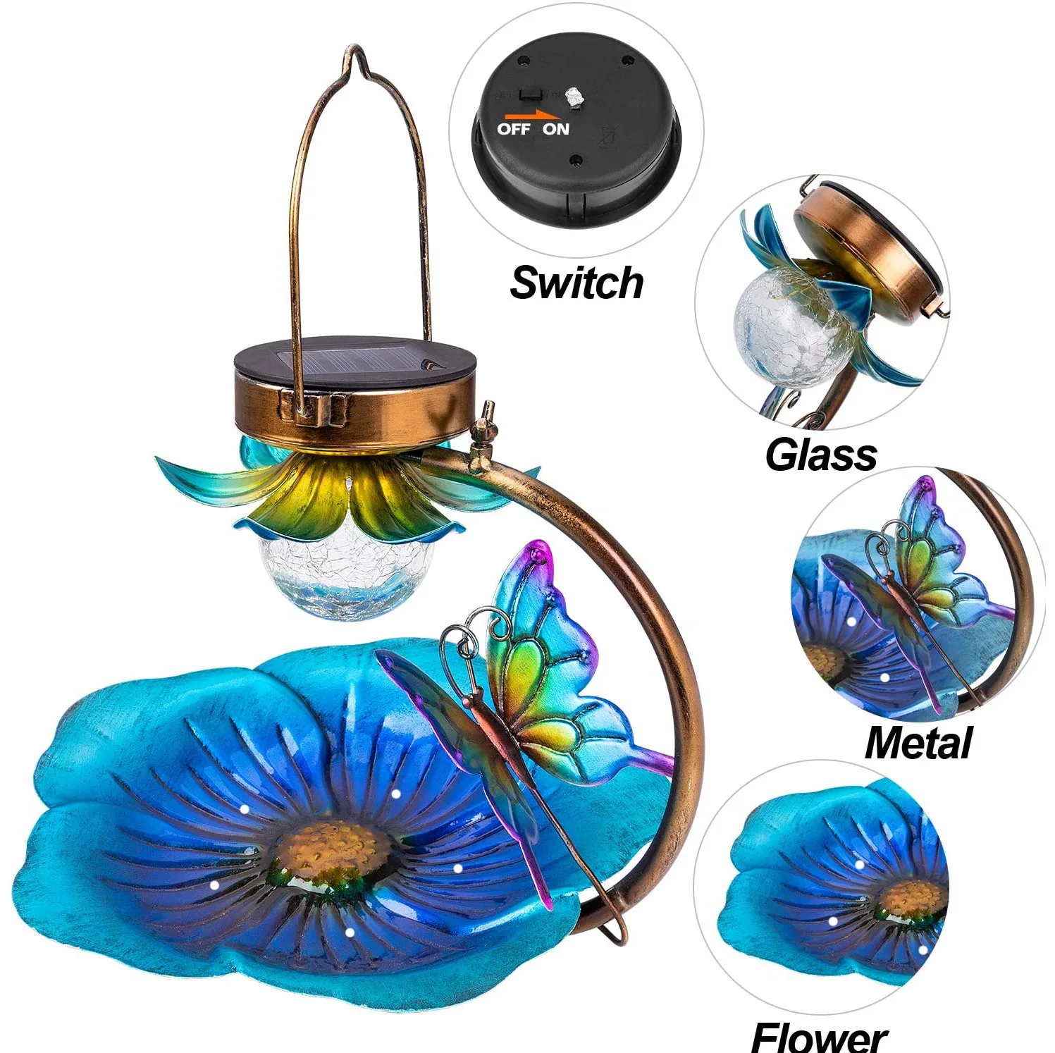 Bird Bath Flower-shaped Outdoor Garden Solar Lamp Hanging Courtyard Bird Feeder Night Lights Bird Feeder Garden Ornament
Bird Bath Flower-shaped Outdoor Garden Solar Lamp Hanging Courtyard Bird Feeder Night Lights Bird Feeder Garden Ornament
