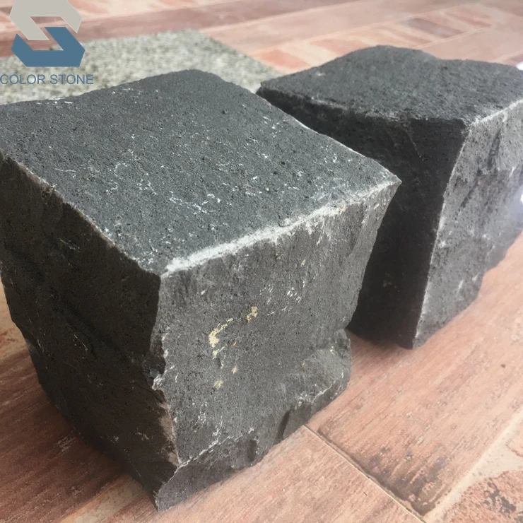 Best price natural 10x10x10 black basalt cobble stone granite pavers