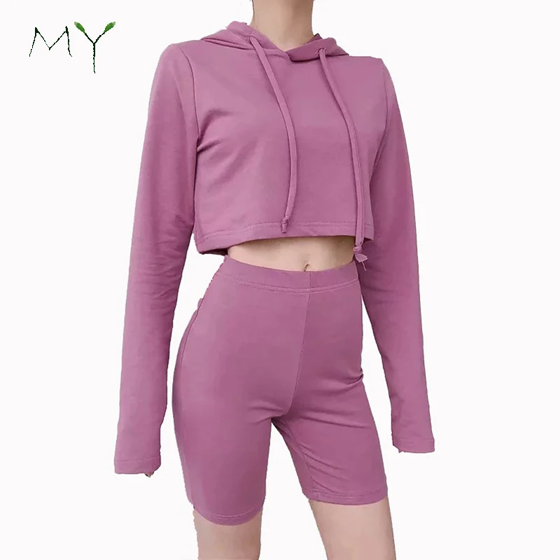 In-stock Crop Hoodie and Fifth Pants Two Piece Yoga Sports Set, As picture or customized
In-stock Crop Hoodie and Fifth Pants Two Piece Yoga Sports Set, As picture or customized