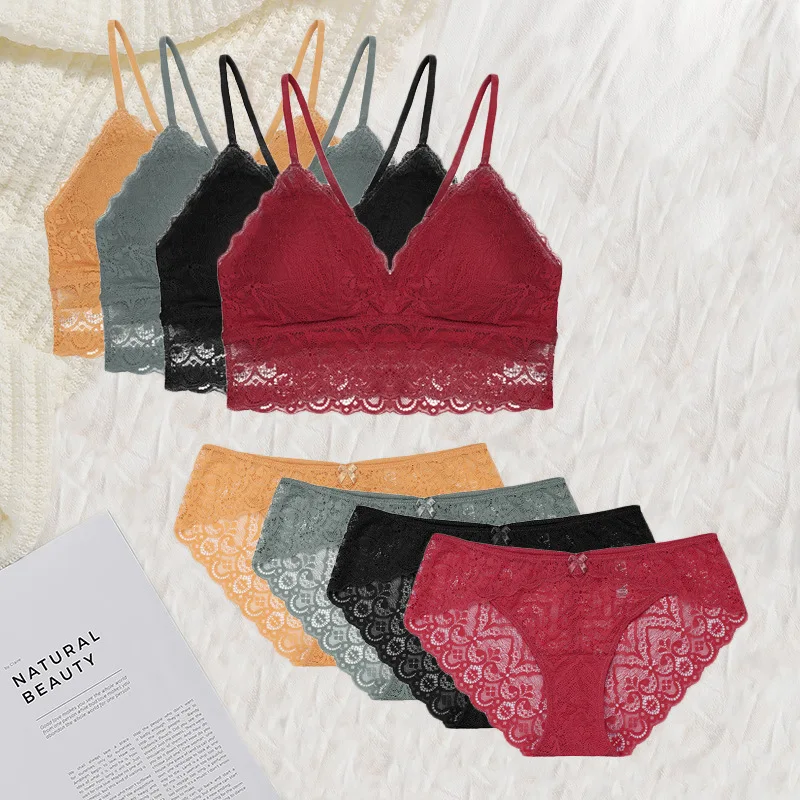 Wholesale Lingerie Two Piece Women Underwear Set Lace Embroidery Sexy Bra And Panties
Wholesale Lingerie Two Piece Women Underwear Set Lace Embroidery Sexy Bra And Panties