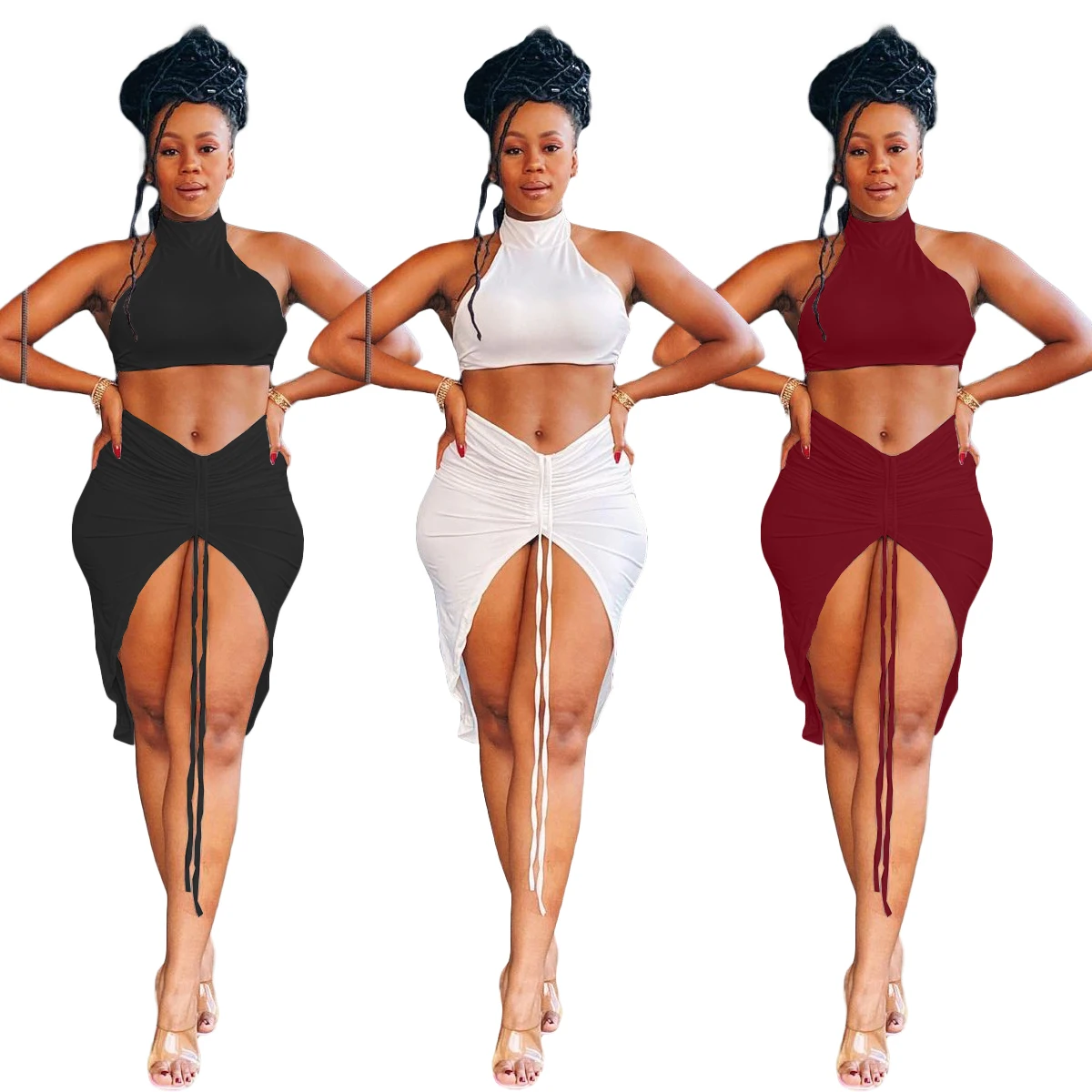 Bunny BN-N6008 Sexy pleat binding band solid color 2 piece set women casual dresses women clothing, Shown
Bunny BN-N6008 Sexy pleat binding band solid color 2 piece set women casual dresses women clothing, Shown