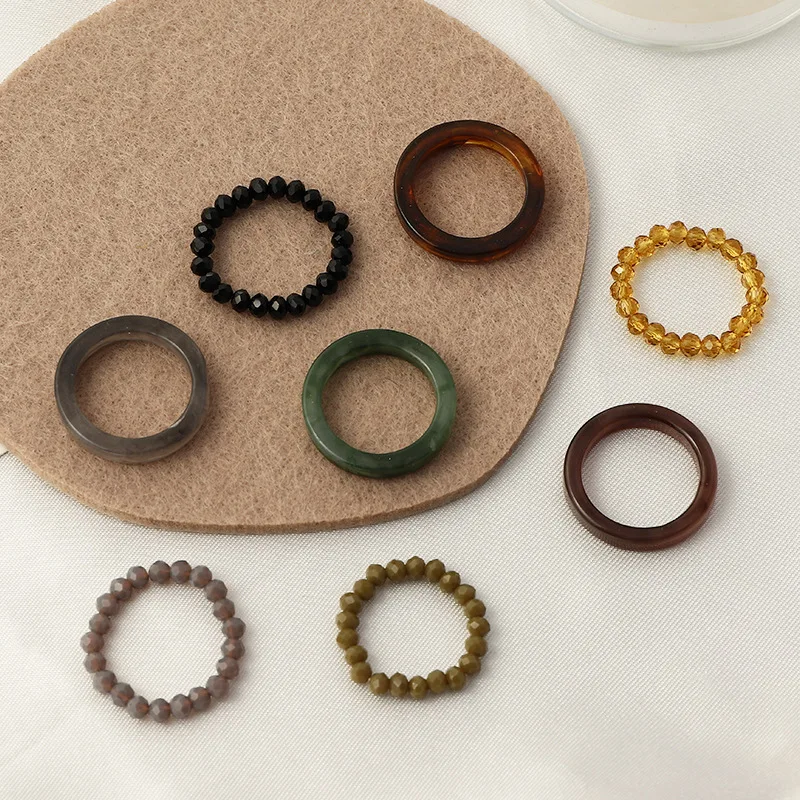 OUYE 2021 Colorful Acrylic fashion rings set handmade Chain beaded cute beads hand woven Ring For Women set of rings
OUYE 2021 Colorful Acrylic fashion rings set handmade Chain beaded cute beads hand woven Ring For Women set of rings