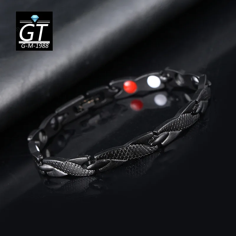 Elegant Titanium Magnetic Therapy Bracelet Pain Relief Women's Men's Stainless Steel Tennis, Sports Cuff Bangles Black & Silver, Picture shows
Elegant Titanium Magnetic Therapy Bracelet Pain Relief Women's Men's Stainless Steel Tennis, Sports Cuff Bangles Black & Silver, Picture shows
