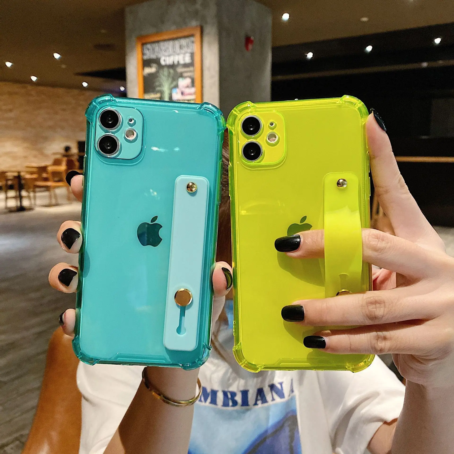 Clear Fluorescent Color Soft TPU Shockproof Protective Wrist Band Handy Belt Loop Kickstand Case For iPhone 12 11 Pro Max XS 7 8, Rose red, transparent, purple, lake blue, orange, yellow
Clear Fluorescent Color Soft TPU Shockproof Protective Wrist Band Handy Belt Loop Kickstand Case For iPhone 12 11 Pro Max XS 7 8, Rose red, transparent, purple, lake blue, orange, yellow