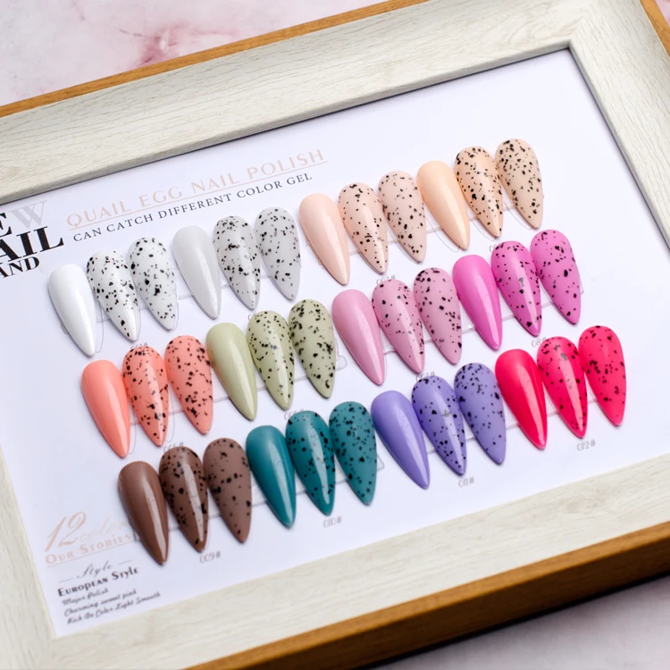 Hot Sale Nail Product 2020 New Arrival Supply 15 ML Vegan Cosmetic Private Label Quail Eggshell UV Led Gel Nail Polish, 12 colors and 1 quail egg gel polish set
Hot Sale Nail Product 2020 New Arrival Supply 15 ML Vegan Cosmetic Private Label Quail Eggshell UV Led Gel Nail Polish, 12 colors and 1 quail egg gel polish set
