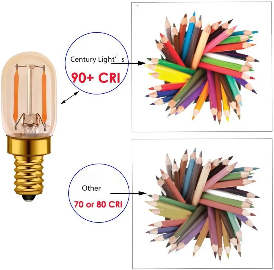 T22 Led Bulb Amber Glass Tubular Filament Night Bulb 1w E12 E14 12v 24v