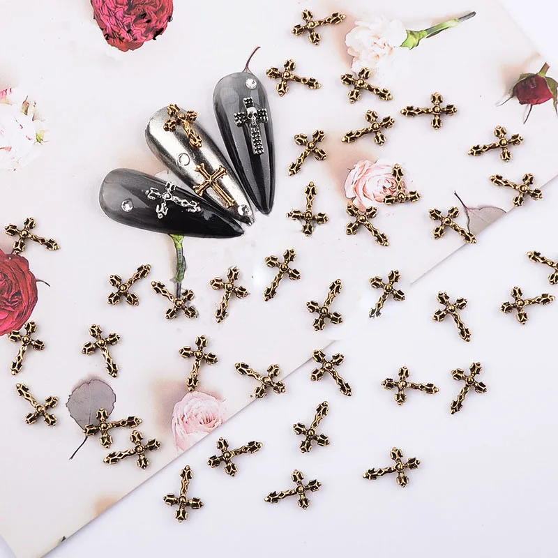 100Pcs/Bag 2022 New Arrival Vintage Punk Nail Art Jewels Decal Chrome Gold Metal Cross Nail Charms Accessories
100Pcs/Bag 2022 New Arrival Vintage Punk Nail Art Jewels Decal Chrome Gold Metal Cross Nail Charms Accessories
