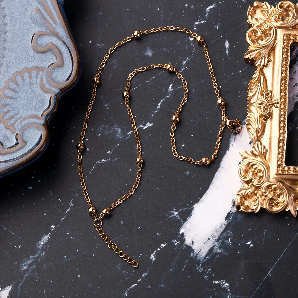 Christmas Jewelry Wholesale Bracelet femme Gold Plated Stainless Steel 18K Gold Plated Bead Chain Simple Bracelets
Christmas Jewelry Wholesale Bracelet femme Gold Plated Stainless Steel 18K Gold Plated Bead Chain Simple Bracelets