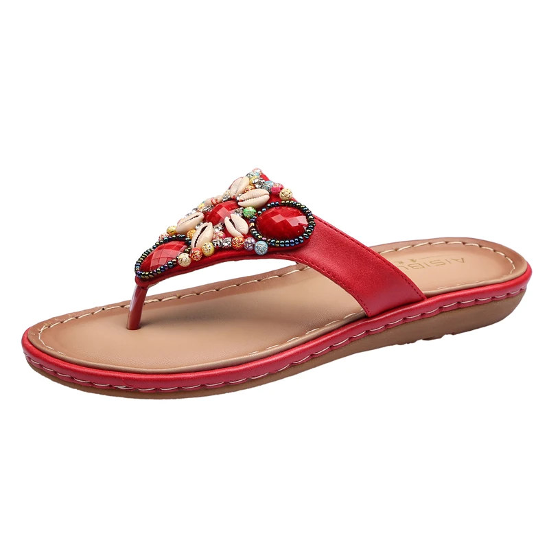 Bohemian Style Sandales Femme Cuir Shell Designer Slippers Thong Sandals Beach Shoes Women Flip Flops for Ladies, Red, black, blue
Bohemian Style Sandales Femme Cuir Shell Designer Slippers Thong Sandals Beach Shoes Women Flip Flops for Ladies, Red, black, blue