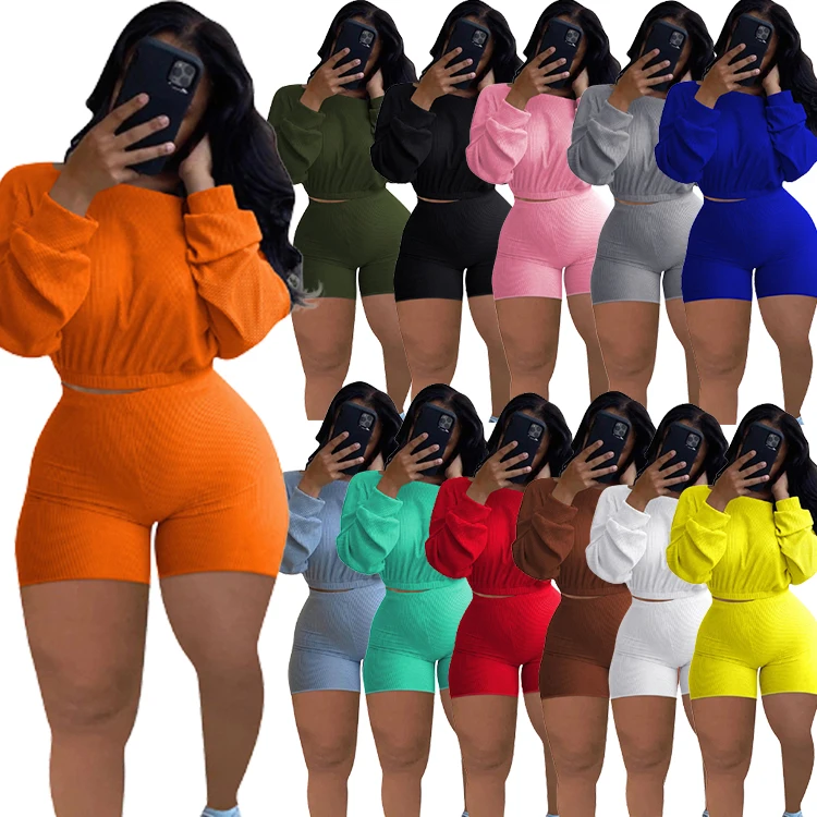 Spring Solid Color Long Sleeve Casual Womens Outfit Plus Size Joggers Clothing Two Piece Short Set, Multicolors
Spring Solid Color Long Sleeve Casual Womens Outfit Plus Size Joggers Clothing Two Piece Short Set, Multicolors